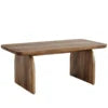 Table basse rectangulaire angles arrondis – Bois brun, 120 cm