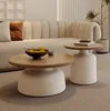 Tables basses rondes en bois – Lot de 2 (Ø 50 + Ø 70 cm)