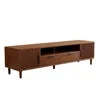 Meuble TV cannelé mid-century – Noyer, 160 cm