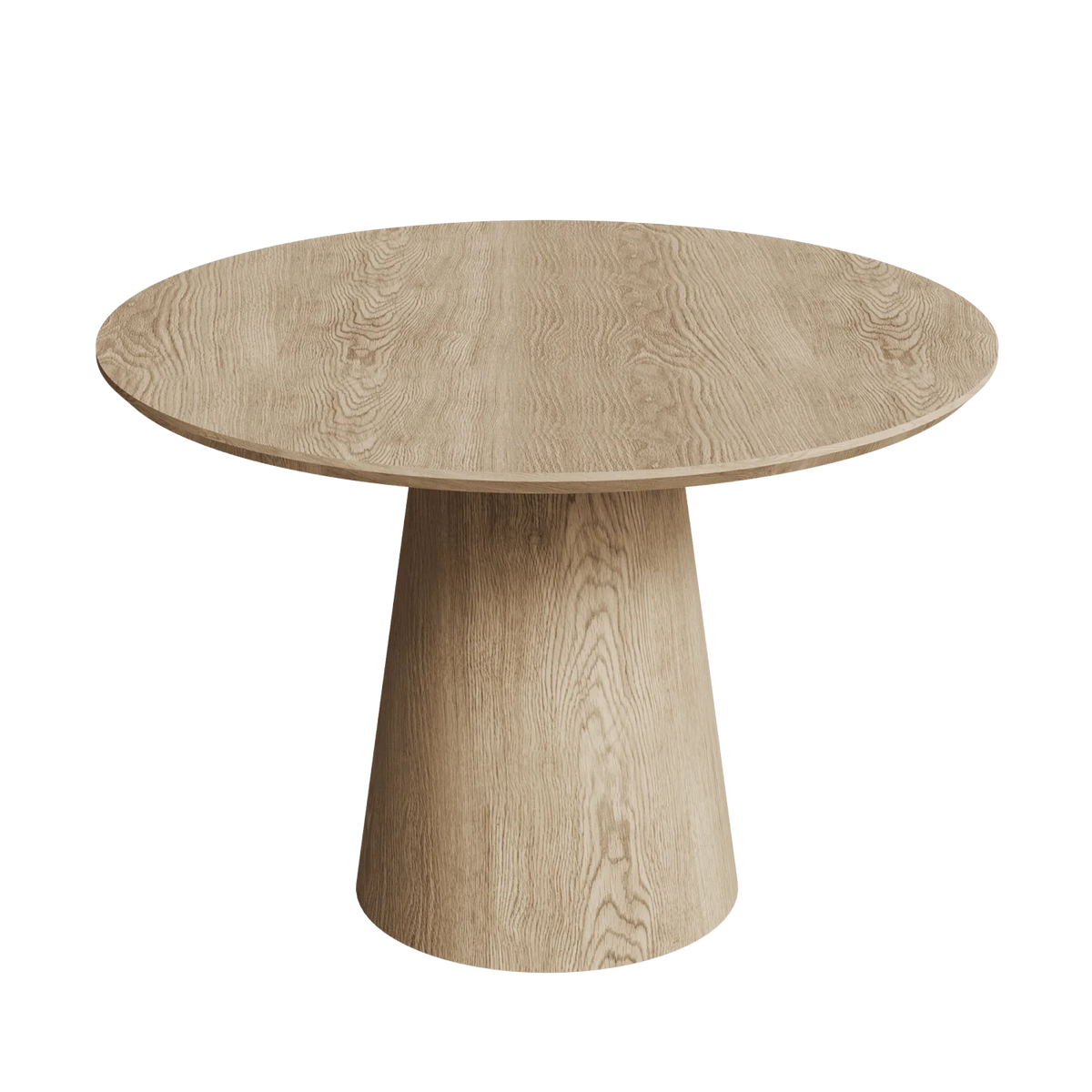 Table à manger ronde minimaliste – Bois naturel, Ø 110 cm